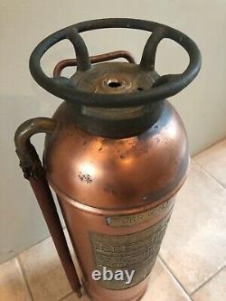 RARE Central Railroad of New Jersey A. C. ROWE & Son Copper FIRE EXTINGUISHER