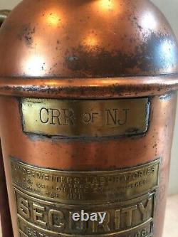 RARE Central Railroad of New Jersey A. C. ROWE & Son Copper FIRE EXTINGUISHER