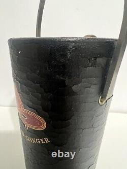 Rare Vintage MINI BRASS FIRE EXTINGUISHER & BUCKET- MERLITE INDUSTRIES N. Y