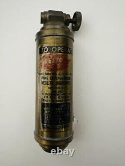 Rare Vintage MINI BRASS FIRE EXTINGUISHER & BUCKET- MERLITE INDUSTRIES N. Y