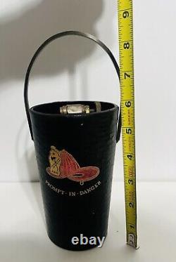 Rare Vintage MINI BRASS FIRE EXTINGUISHER & BUCKET- MERLITE INDUSTRIES N. Y