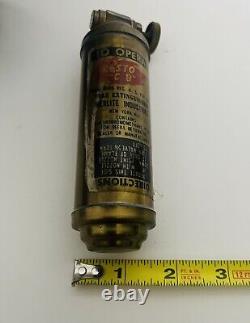 Rare Vintage MINI BRASS FIRE EXTINGUISHER & BUCKET- MERLITE INDUSTRIES N. Y