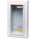 Semi-Recessed 10 Lbs. Fire Extinguisher Cabinet Heavy Duty Tempered Glass White