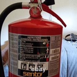 Sentry Dry Chemical Fire Extinguisher with Pressure Gauge, Red, 195 psi