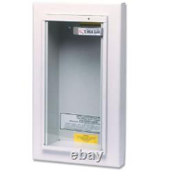 Steel Semi-Recessed White Commercial Fire Extinguisher Cabinet for 10 (Lb.) Fire