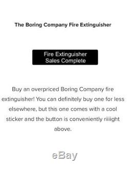 The Boring Company Fire Extinguisher Sold Out Elon Musk, SpaceX, Tesla, TBC