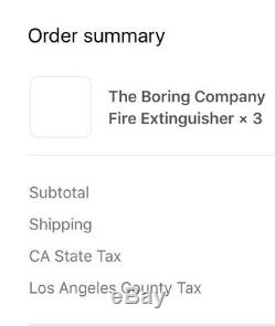 The Boring Company Fire Extinguisher Sold Out Elon Musk, SpaceX, Tesla, TBC