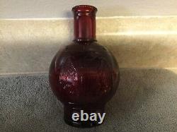 VINTAGE Wheaton N. J. Glass Fire Extinguisher Bottle Eagle & Stars Rich Ruby Red