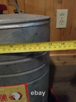 VTG 1965 Smith Indian Fire Pump Extinguisher W Brass Pump Utica New York Fireman