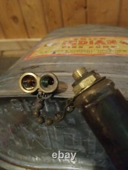 VTG 1965 Smith Indian Fire Pump Extinguisher W Brass Pump Utica New York Fireman