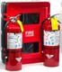 Victory PM Plastic Double 20LB Fire Extinguisher Cabinet + 2 NEW 20LB ABC Extin