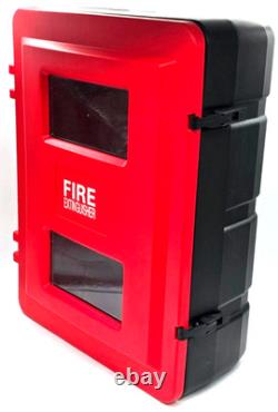 Victory PM Plastic Double 20LB Fire Extinguisher Cabinet + 2 NEW 20LB ABC Extin
