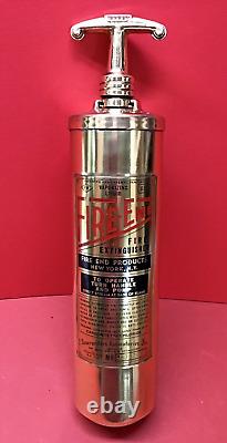 Vintage 1 Qt. Brass FIRE-END Fire Extinguisher. EMPTY