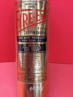 Vintage 1 Qt. Brass FIRE-END Fire Extinguisher. EMPTY