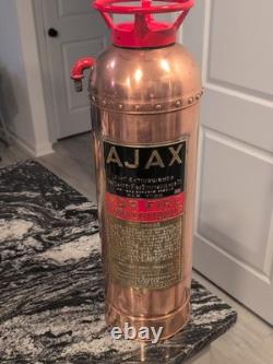 Vintage AJAX Fire Extinguisher Safety Co. New York Copper Rivet Brass