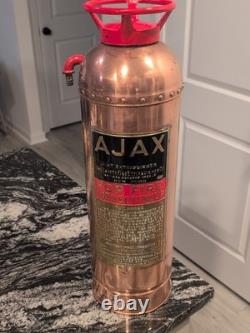 Vintage AJAX Fire Extinguisher Safety Co. New York Copper Rivet Brass