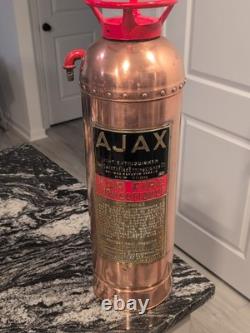 Vintage AJAX Fire Extinguisher Safety Co. New York Copper Rivet Brass
