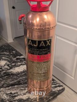 Vintage AJAX Fire Extinguisher Safety Co. New York Copper Rivet Brass