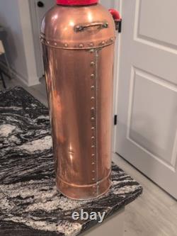 Vintage AJAX Fire Extinguisher Safety Co. New York Copper Rivet Brass