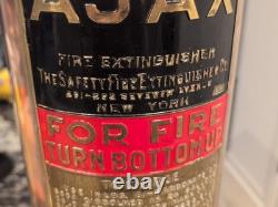 Vintage AJAX Fire Extinguisher Safety Co. New York Copper Rivet Brass