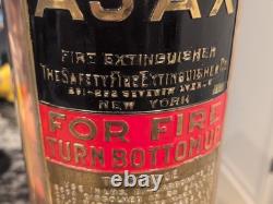 Vintage AJAX Fire Extinguisher Safety Co. New York Copper Rivet Brass