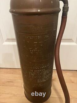 Vintage Antique ALERT fire extinguisher Elmira, New YorkCopper / Brass