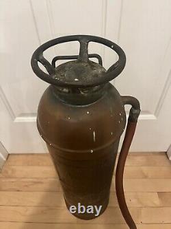 Vintage Antique ALERT fire extinguisher Elmira, New YorkCopper / Brass