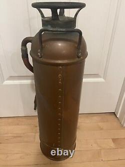 Vintage Antique ALERT fire extinguisher Elmira, New YorkCopper / Brass