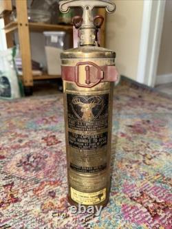 Vintage Brass Elk Hart Fire Extinguisher (Full)