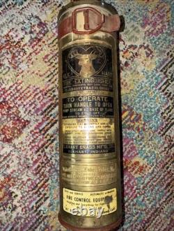 Vintage Brass Elk Hart Fire Extinguisher (Full)