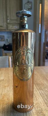 Vintage Brass Fire Extinguisher STOP FIRE IXI Rescue Can Logo New York City