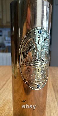 Vintage Brass Fire Extinguisher STOP FIRE IXI Rescue Can Logo New York City