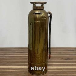 Vintage Brass Fire Extinguisher With Black Nozzle