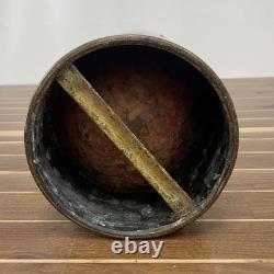 Vintage Brass Fire Extinguisher With Black Nozzle