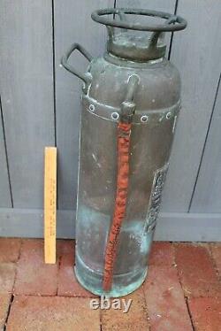 Vintage Columbia Copper & Brass Fire Extinguisher New York 1900 PAT Lamp Art