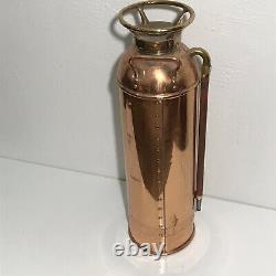 Vintage Empty Polished Brass New York Fire Extinguisher