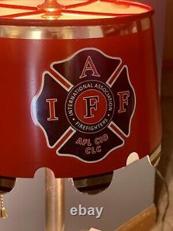 Vintage Firefighter Themed Fire Extinguisher Lamp Handcrafted, One Of A Kind