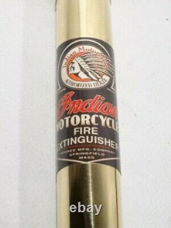 Vintage POLISHED Brass PRESTO INDIAN MOTORCYCLE Fire Extinguisher with NEW DECAL