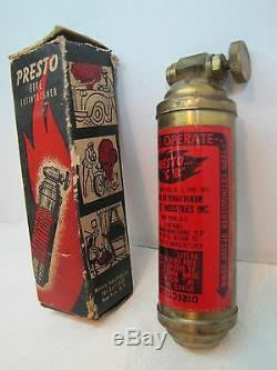Vintage PRESTO Mini Fire Extinguisher in original box Merlite Ind New York