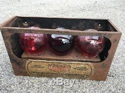 Vintage SHUR-STOP Glass FIRE Extinguisher Grenades With BOX
