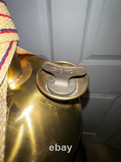 Vintage Signa Italian Brass Fire Extinguisher Original Box, Strap, Labels Italy