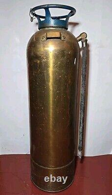 Vintage Stop-Fire Inc. Soda Acid Brass Copper Fire Extinguisher Brooklyn, NY