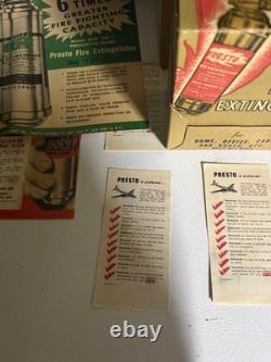 Vtg Presto Brass Fire Extinguisher Case Of 6 Brand New Condition WOW Collectors