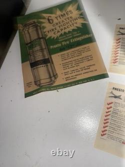 Vtg Presto Brass Fire Extinguisher Case Of 6 Brand New Condition WOW Collectors