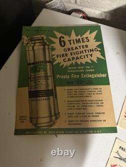 Vtg Presto Brass Fire Extinguisher Case Of 6 Brand New Condition WOW Collectors