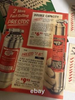 Vtg Presto Brass Fire Extinguisher Case Of 6 Brand New Condition WOW Collectors