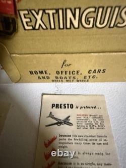 Vtg Presto Brass Fire Extinguisher Case Of 6 Brand New Condition WOW Collectors