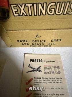 Vtg Presto Brass Fire Extinguisher Case Of 6 Brand New Condition WOW Collectors