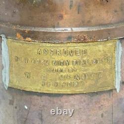 W. H. McNutt New York City Fire Department FDNY Fire Extinguisher Oil Can Brass