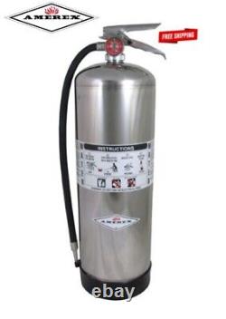 Water Stream Fire Extinguisher for Class A Fires 2.5 gal Stainless Steel